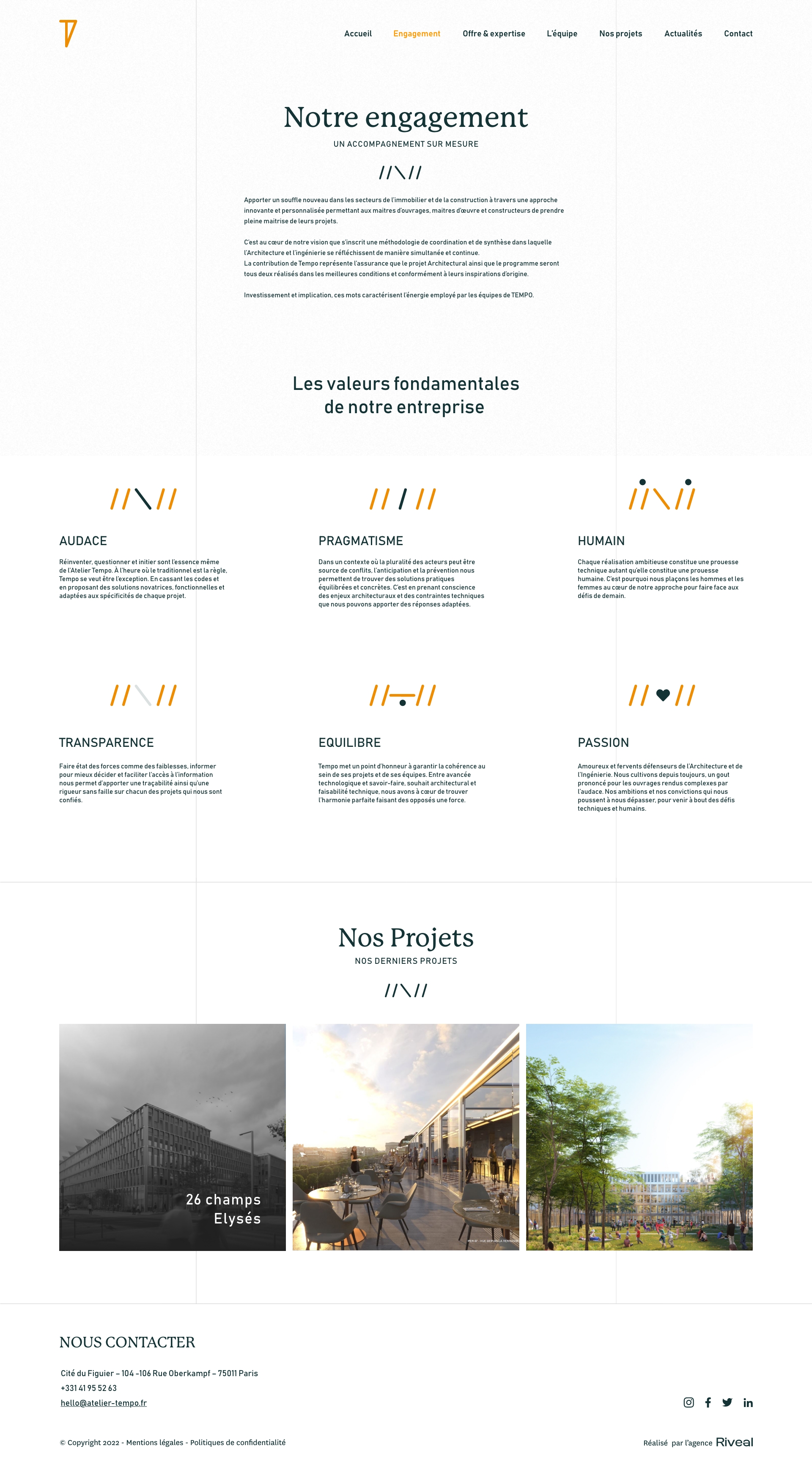 Web design sur mesure pour un cabinet d'architecture sur Paris - Atelier Tempo