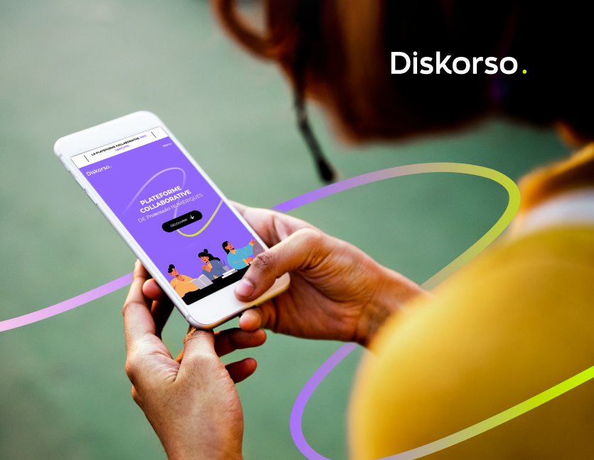 Version mobile du site web de la plateforme Diskorso