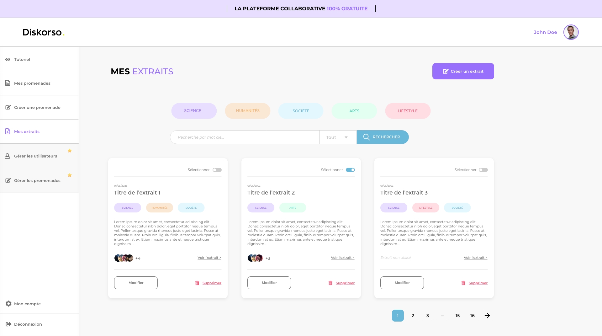 Backoffice Diskorso extraits des promenades