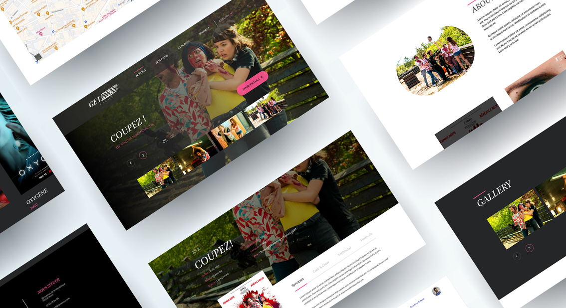 web Design du site web de production de Films Getaway sur Paris