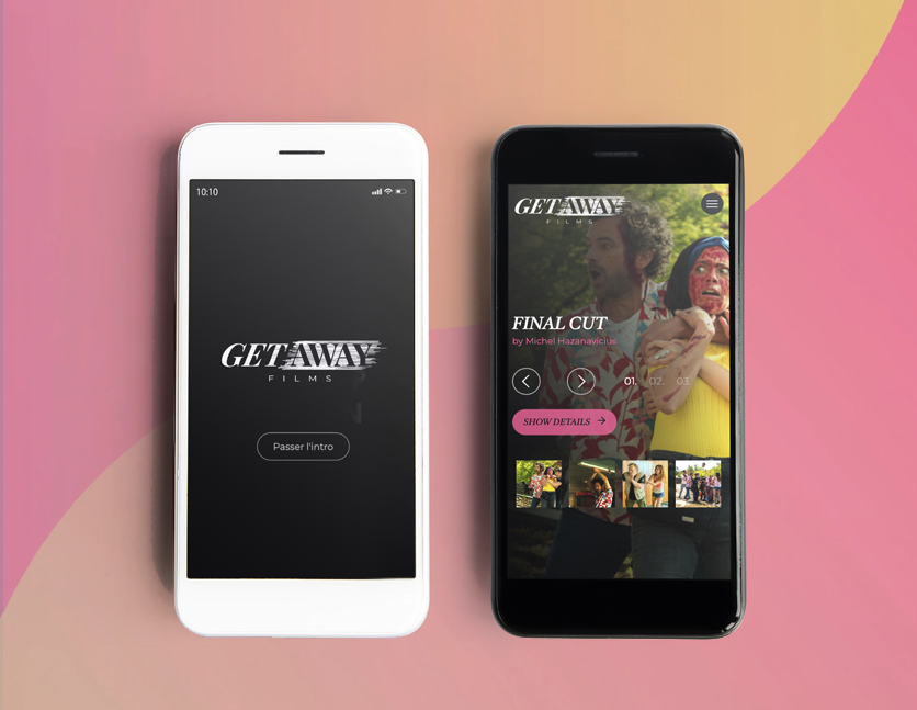 Ecran mobile du site internet Getaway