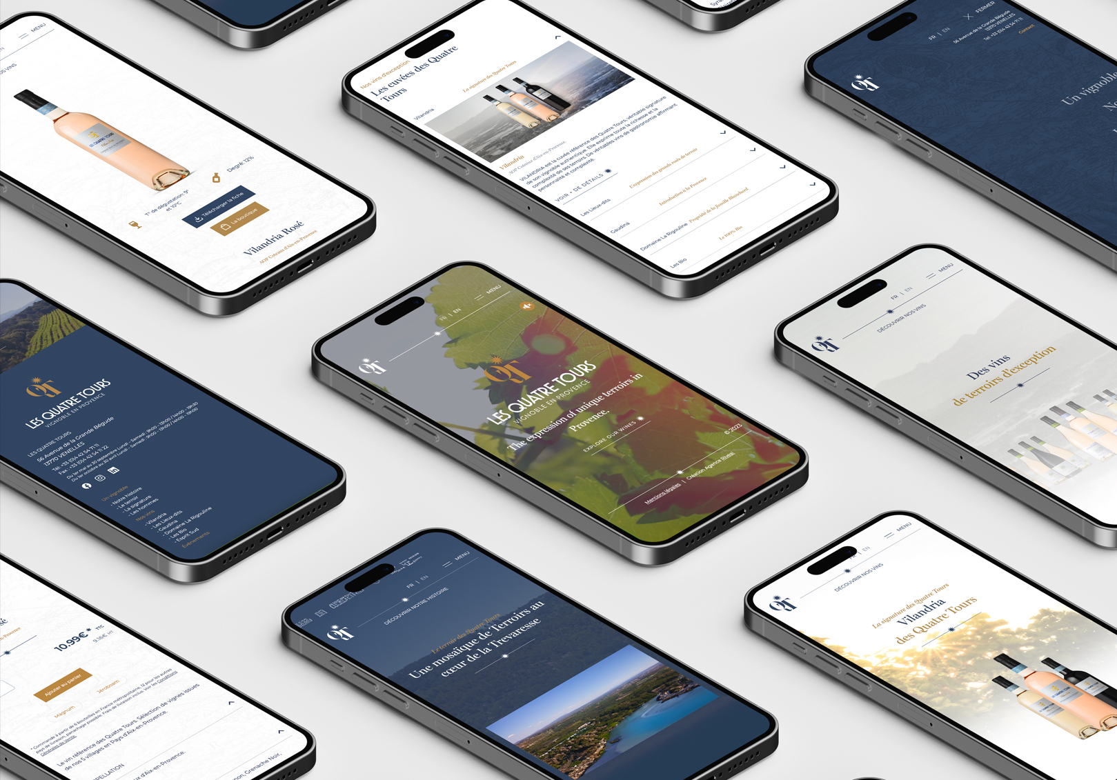 Web Design de Quatre Tours avec différente vue sur mobile