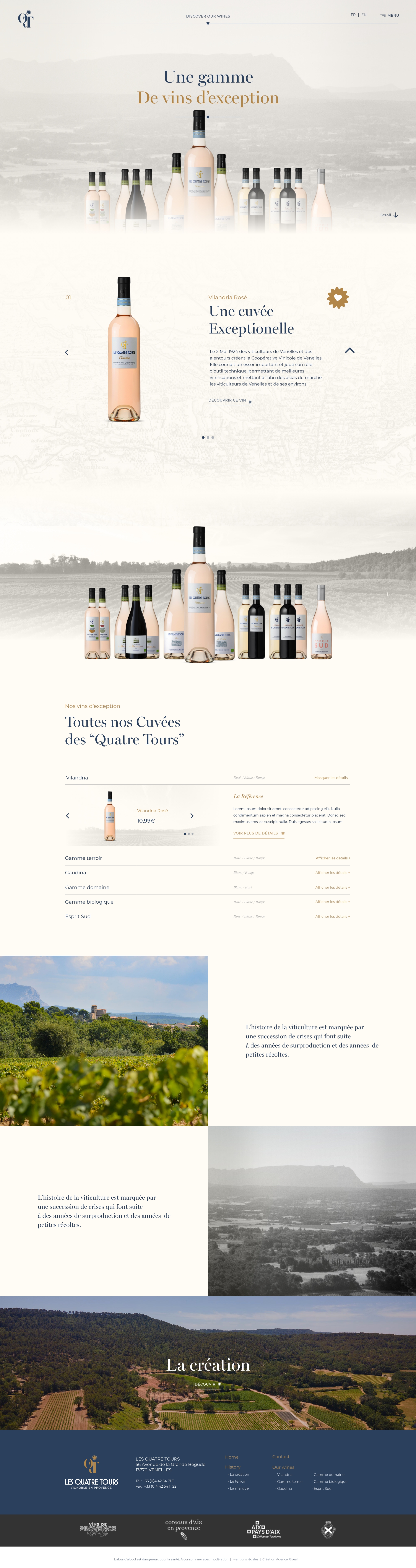 Visualisation animée du design du site les Quatre Tours